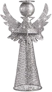 Amosfun Christmas Tree Topper Angel Tree Topper Treetop Xmas Tree Ornament for Christmas Decorations(Silver)
