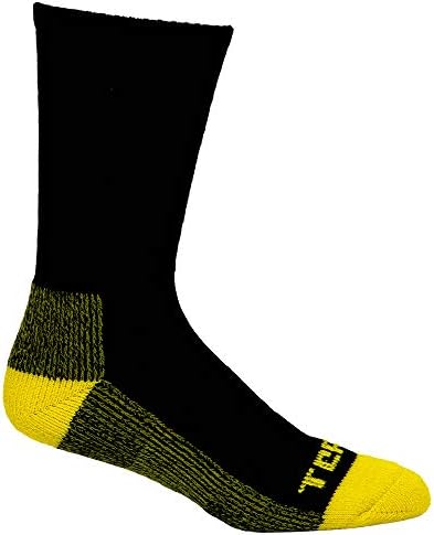 Terra Men's High Vis Multipack Reinforced Steel Toe Moisture Wicking Work Crew Socks Black 4 Pairs - 2