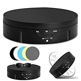 Rotating Display Stand,360 Degree Electric Rotating Turntable for Photography Products Display, Jewelry, Watch, 3D Models, Cake and Collectibles,22lb Load (Black 5.7in + 5 Backdrop)