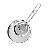 Avesteir Set di Setaccio da Cucina 19/25/37 cm, Scolapasta con Manico, Colino Acciaio Inox Maglia Fine, Filtro per Pasta, Riso, Verdura, Scolare Tagliatelle, Setacciare Farina, Albume (Argento)
