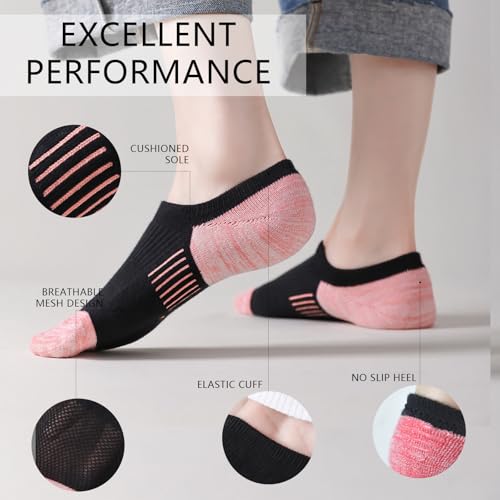 No Show Socks Womens Low Cut Causual Socks Cushioned Athletic Running Sock2