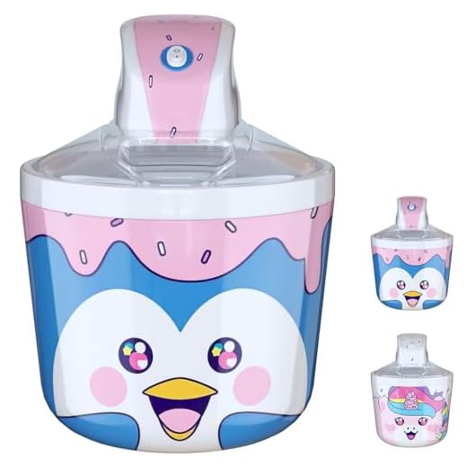 1.2 Quart Penguin Electric Ice Cream Maker Machine for Kids – Best Countertop Ice Cream Machine for Homemade Soft Serve, Sorbet, Gelato, Frozen Yogurt – Fun & Easy Desserts for Families, Easy To Clean