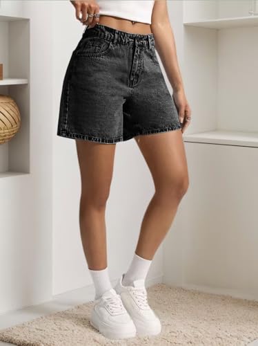 Image of Nifty Women's Denim Stretchable Relaxed Fit Shorts|| Back Pocket Bow Tie Detail