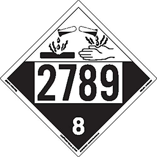 Plaques UN 2789 Labelmaster ZT4-2789 contre la corrosion - Lot de 25 pièces