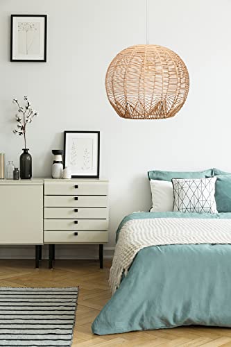 1-Light Pendant Lighting Rattan Hanging Light Weaving Natural Wooden Ceiling Light Wicker Chandelier With Adjustable Cord For Dining Room Living Room #TOP3