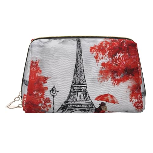 Large Eiffel Tower Paris Painting Printed Cosmetic Bag Portable Cosmetic Storage Bag Suitable for Travel and Business Trips