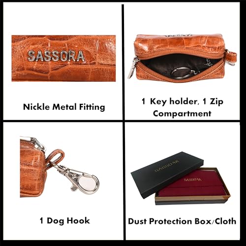 Image of Sassora Premium Leather Key Pouch For Car & Other Keys