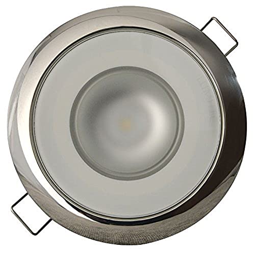 Lumitec 113113 Mirage LED exterieur of interieur omlaag licht, inbouwmontage, roestvrij staal gepolijst bezel, witte niet-dimmende, niet-TTP