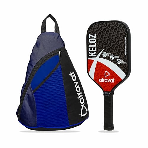 Image of Airavat KELOZ 7402 20MM Professional Pickleball Paddle, Carbon Fibre, Lightweight, Comfort Cushion Grip, Max Spin & Control, Pickleball Paddle with Bag (Black Color). USAPA Standard