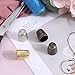 4Pcs Thimbles for Hand Sewing, Metal Sewing Thimble Finger Protector Dazzling Quilting Craft Accessories for Knitting Needlework DIY Tools (4 Colors)