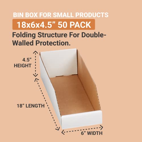 Image of AVIDITI Shipping Boxes Medium 6 inchL x 18 inchW x 4.5 inchH, 50-Pack, Corrugated Cardboard Box for Packing, Shipping and Storage