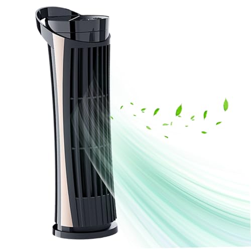 Ventilador de la torre, 2 Ventilador de torre sin viento de velocidad de viento con luces LED de 2 engranajes, 9.5x3.5 silencio, escritorio de pie/colgante portátil para la oficina de la oficina del