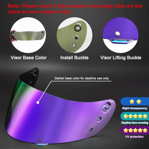 Image of PSLER Shatterproof Helmet Visor for Airform Airmada Airframe pro,Purple