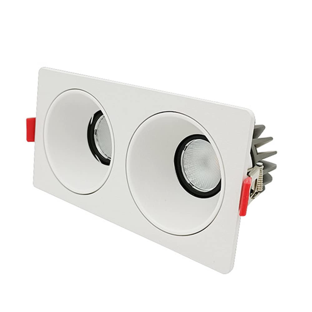 Focos LED Cuadrados empotrables, lámpara de Techo LED COB de Doble Cabezal, CA 90-260 V, focos LED s, iluminación Interior, focos empotrables de Aluminio, Luces de Rejilla cuadradas.