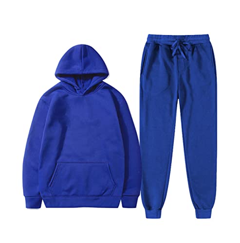 Ensemble de survêtement bleu XL Kiioouu avec sweat à capuche et pantalon de sport