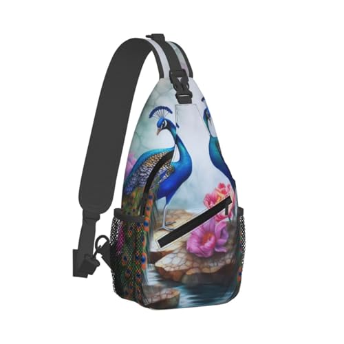 Bolso Pecho Cruzado Diagonal para Hombre y Mujer Negro miniatura 2