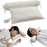 LOFE Buckwheat Pillow - 2IN1 Buckwheat Hull Pillow, Tartary Buckwheat Neck Roll Pillow for Superior Support, Adjustable Cervical Neck Pillow for Side, Back, Stomach Sleepers, Organic Cotton Pillowcase