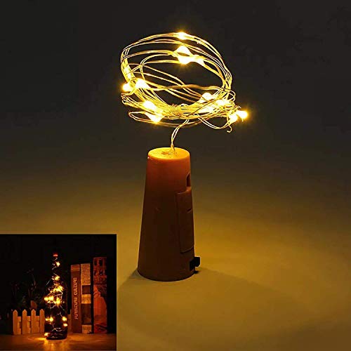 Image of RSCT Cork led String Lights for Wine Bottles 20 Led Cork Lights - Bottle Cork Lights Home Waterproof Strip Lights for Garden Plants Decoration Party Wedding Christmas String Lights Warm White