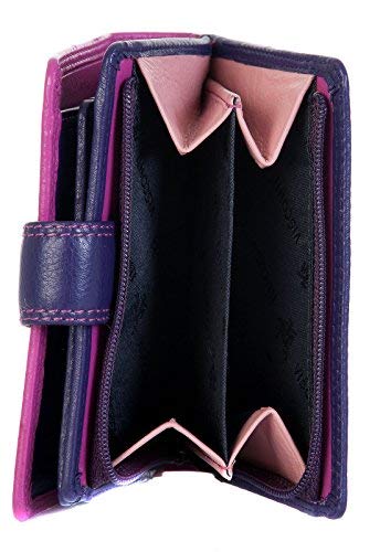 Visconti RB40 Multi Colored Berry/Purple/Dusty Pink Small Soft Leather Ladies Wallet & Purse4