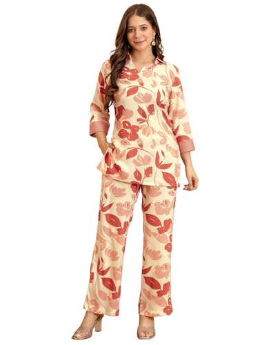 Image of Skylee Women's Co Ord Set | Embroidered Silk Blend A-Line Co Ord Set | Stylish Two Piece Ethnic Set