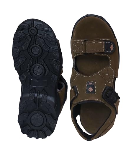 Image of Men's Suede Sports Sandals | Adjustable Strap Design | Lightweight Airmix Sole | Comfortable Sandals | Anti-Slip Casual Footwear | Olive1-10