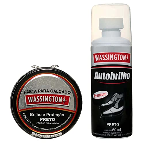 Kit Polidor de Sapato Preto Wassington 1un Pasta 1un Líquido