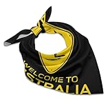 Welcome To Australia Kangaroos Silk Like Head Scarf for Women Bandana for Hair Wrapping Fashion Accessory Square Hair Scarves 25
