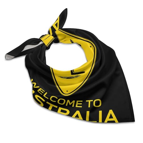 Welcome To Australia Kangaroos Silk Like Head Scarf for Women Bandana for Hair Wrapping Fashion Accessory Square Hair Scarves 25