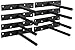 8 Pcs 6" Heavy Duty Black Floating Shelf Bracket Solid Steel Blind Shelf Supports - Hidden Brackets for Floating Wood Shelves - Concealed Blind Shelf Support - Screws and Wall Plugs Included