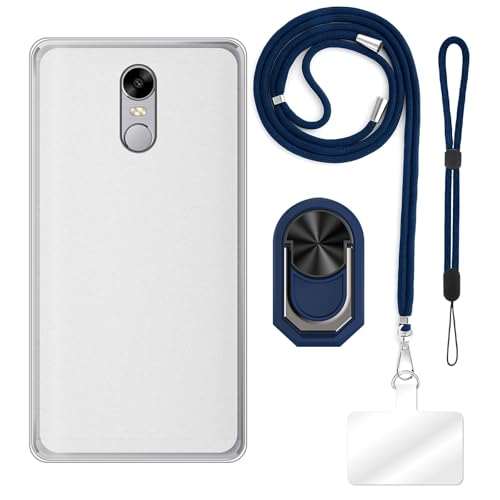 ESCAMOT [4 en 1] Coque Compatible avec Bluboo Maya Max avec Lanière, Dragonne et Support Bague, Étui Protecteur Antichute Kit Voyage (Ensemble Bleu)