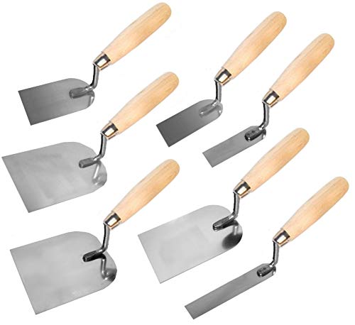 7 x Stuckkelle/Eimerkelle aus rostfreiem Edelstahl, zum Verputzen