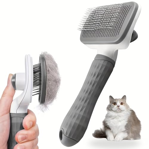 Pawjo Self Cleaning Cat and Dog Grooming Brush – Deshedding ...