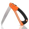Folding Hand Saw – Heavy Duty Pruning Saw with SK5 Curved Blade,Folding Camping Saw for Trees Wood Cutting Camping Gardening Work, Hiking, Landscaping, Tree Trimming