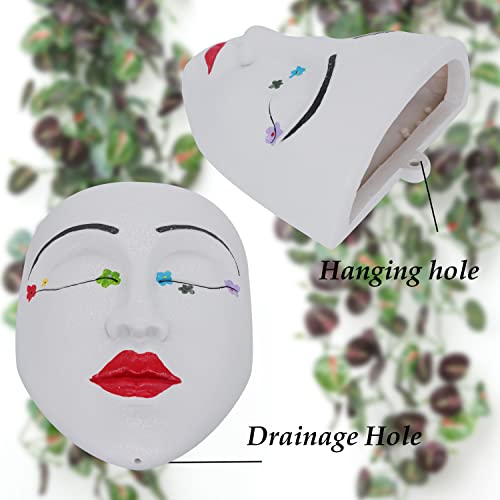 Wall Mounted Face Planter Pot Head Planter For Wall Decor With Drainage, Resin Unique Holder Funny Cute Planter Boho Chic Face Flowers Pots For Indoor Outdoor Plants Succulent Cactus (Boho) #TOP2