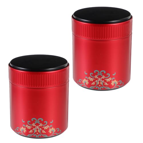 BIUDECO 2 piezas Tarros Metálicos Herméticos de Latas Pequeñas para Almacenamiento de Azúcar y Especias Envases Resistentes para Cocina y Hogar
