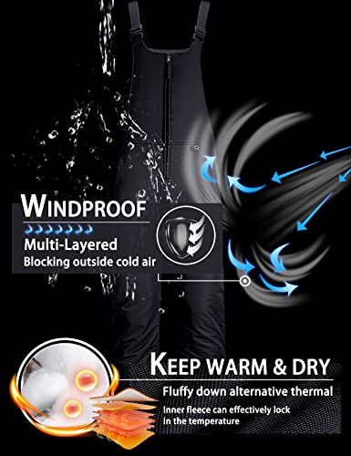 Gemyse Women's Insulated Waterproof Ski Bib Overalls Winter Snowboarding Pants (Black C,Large) #TOP4