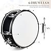 LALAHO 12 x 5.5 inches Snare Drum, Marching Snare Drum Kit for Students, Beginners & Band, Comes with a Pair of Drumsticks, Key and Adjustable Strap (Black) #3