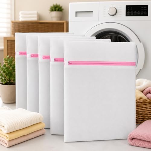 Kit 5 Sacos para Lavar Roupas Delicadas com Zíper 30x40cm | Prote...