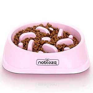 Nobleza Comedero Perro Antivoracidad, Antideslizante Comederos para Perros, Comedero Antivoracidad Perro, Duradero y no Tóxico Que Evita la Asfixia Comedero Perro Grande y Medianos, Rosa
