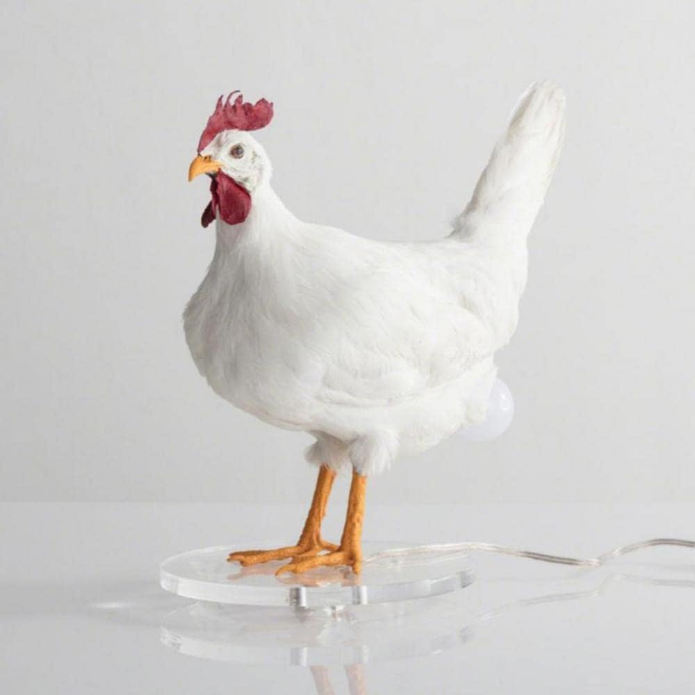 Chicken Egg Lamp 3D Lifelike Resin Chicken Egg Lam Light with USB Lamp Safety Outdoor Garden Patio Lawn Art Indoor Room Decor Christmas Halloween