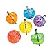 Plastic Neon Spin Tops with Glitter - 48 Pieces
