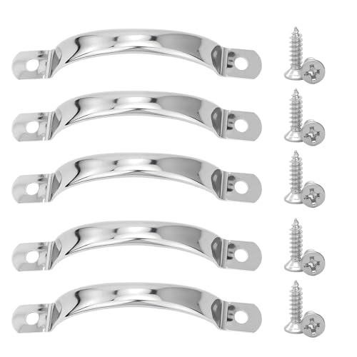 REBECCAHOWARD 5 Pezzi Maniglie Acciaio Inox,Maniglie per Mobili da Cucina,con viti per cucina, armadio, cassetti, bagno, camera da letto