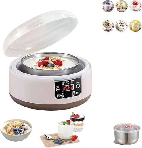 MUMQAQ Probiotic Yogurt Motor - Yogurt Machine with Adjustable Temperature and Time Control, 1.2L,Professional,Low Noise Natto Maker Constant Temperature Control Stainless Steel Inner Container