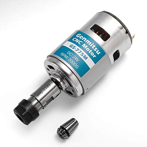 Genmitsu GS-775M 20000RPM 775 CNC Spindle Motor with ER11 Collet Set, DC 24V, High Power, Noise Suppression, Electrical DC Motor for 3018 CNC Router Machine
