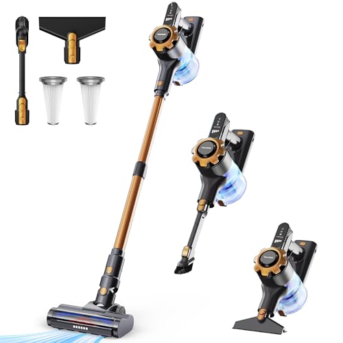 Trucozie Cordless Vacuum Cleaner, 8-in-1 Lightweight Stick Vacuum with 45mins Runtime, Powerful Suction, Vacuum Cleaners for Home, Hardwood Floors, Carpet, Pet Hair, Black