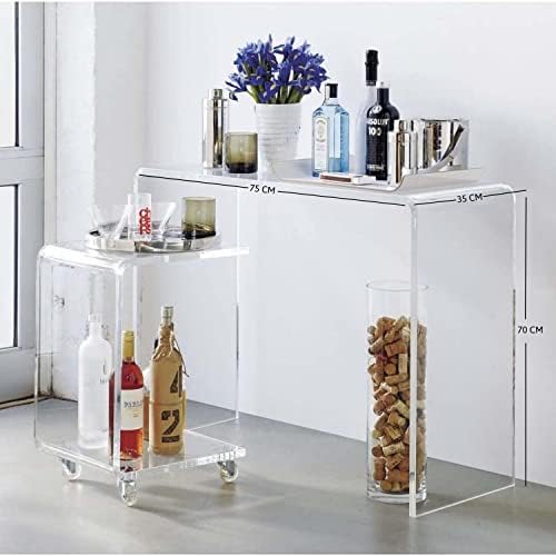 EVKA -Elegant Acrylic Console Table -Sleek Design with Extra Storage Space - Durable and Transparent Addition to Home -Space-saving Piece -Sturdy and Stylish Piece for Entryway or Living Room