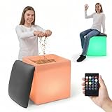 Special Supplies LED Cube LightβUp Chair/Table Set β Color Changing Glow Cube Furniture, Mood Lighting, RGB LED Seat/Table for Sensory Play, Home and School (16")