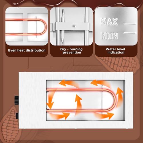 HTTSICHI Chocolate Tempering Machine - Commercial Chocolate Melting Machine w/ 7.5L Capacity, 1200W Professional Heated Chocolate Melter w/Stainless Steel Body, 110V,2 Tanks