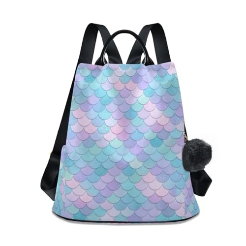 Sac à dos femme motif sirène avec fermeture éclair arrière antivol