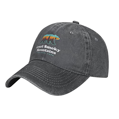 Hat Great Smoky Mountains National Park Cowboy hat Men Vintage Baseball Cap Women Trucker Hat Dad Cap Ponytail Hat Deep Heather